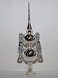 Jingle Bells Lauscha Christbaumspitze Silber 4 Glocken 30cm hoch Lauschaer Handarbeit