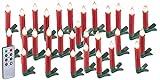 Lunartec LED Christbaumkerzen: 30er-Set LED-Weihnachtsbaum-Kerzen mit IR-Fernbedienung, rot (Christbaumkerzen kabellos, LED Christbaumkerzen kabellos, Kabellose Lampen)
